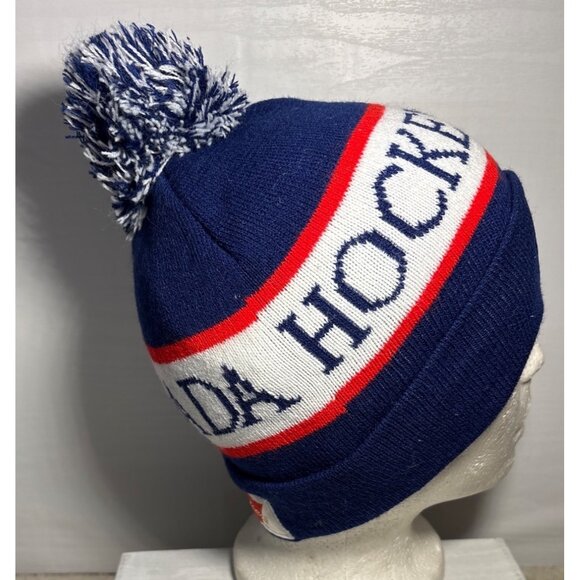 Hockey Night In Canada Knit Beanie With Pom Budweiser Branding Adult NHL - Picture 4 of 8